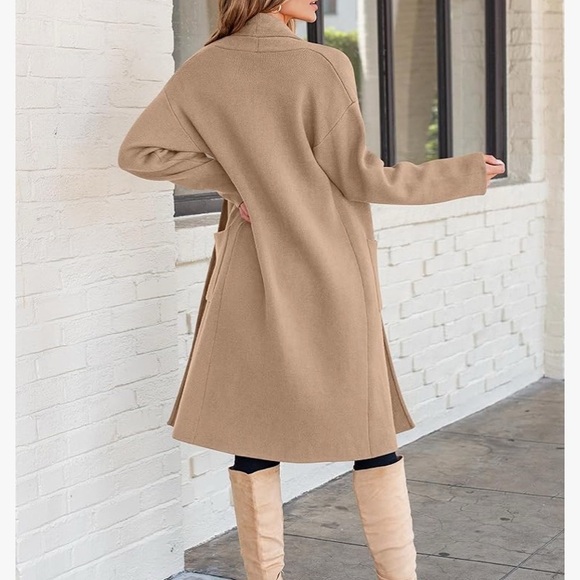 Amazon Women's Tan Long Cardigan Sweater - Picture 3 of 3